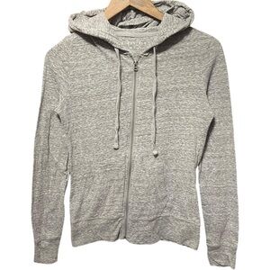 plain blank gray Aeropostale 2000s Y2K lightweight full zip sweatshirt hoodie